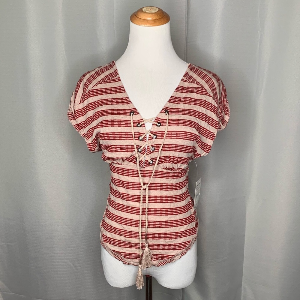 Free People Tie Front Top